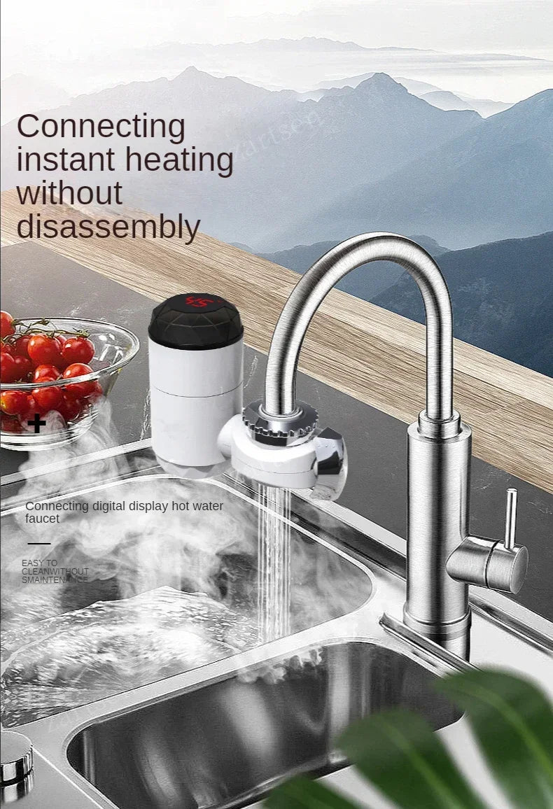 3000W Kitchen Electric Water Heater Tap Instant Hot Water Faucet Heater Cold Heating Faucet Tankless Instantaneous Water Heater