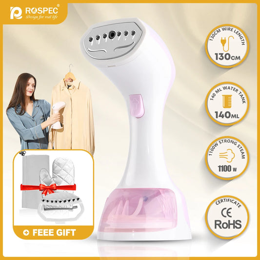 ROSPEC 1100W Household Electric Handheld Cloth Steamer Portable Steam Hanging Ironing Machine Ironing Clothes Generator