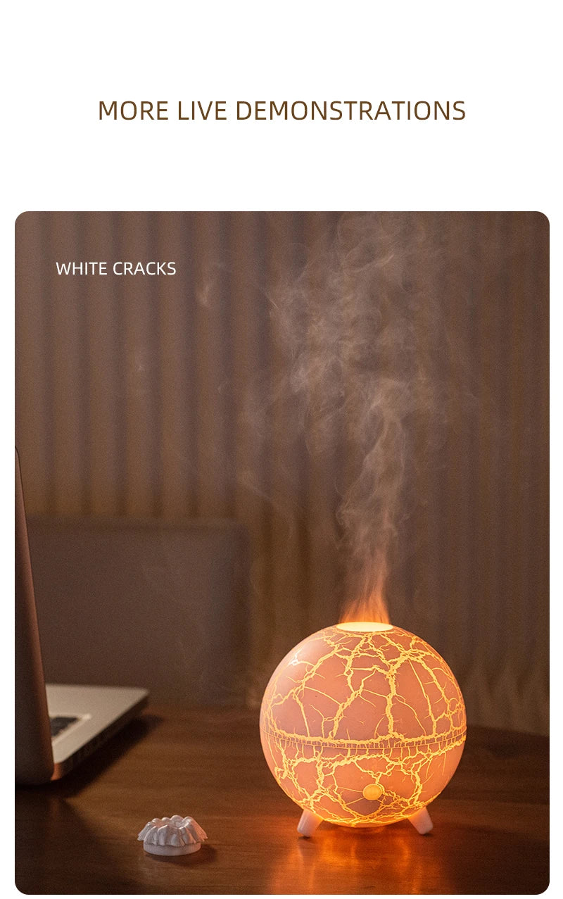 New Creative Ultrasonic Planet Aromatherapy Air Humidifier 200ML USB Spray Fragrance Essential Oil Diffuser Colorful Crack Flame