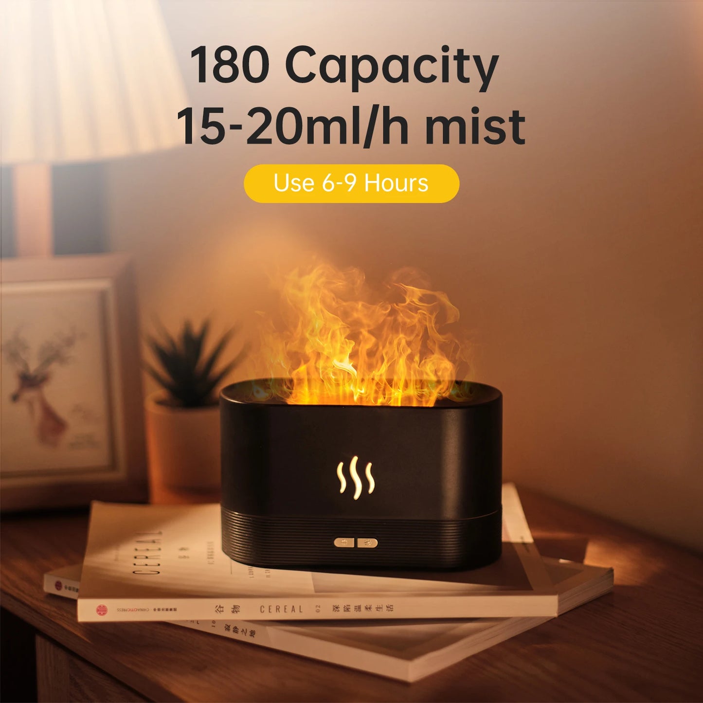 Vissko Aroma Diffuser Air Humidifier Ultrasonic Cool Mist Maker Fogger Led Essential Oil Flame Lamp Difusor